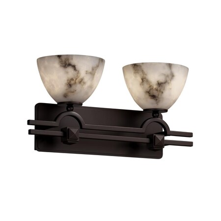 Justice Design Group FAL-8502-30-NCKL LumenAria Collection Argyle 2-Light Bath Bar